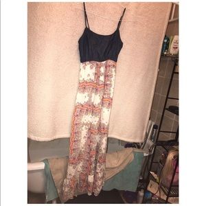 Denim/paisley maxi dress